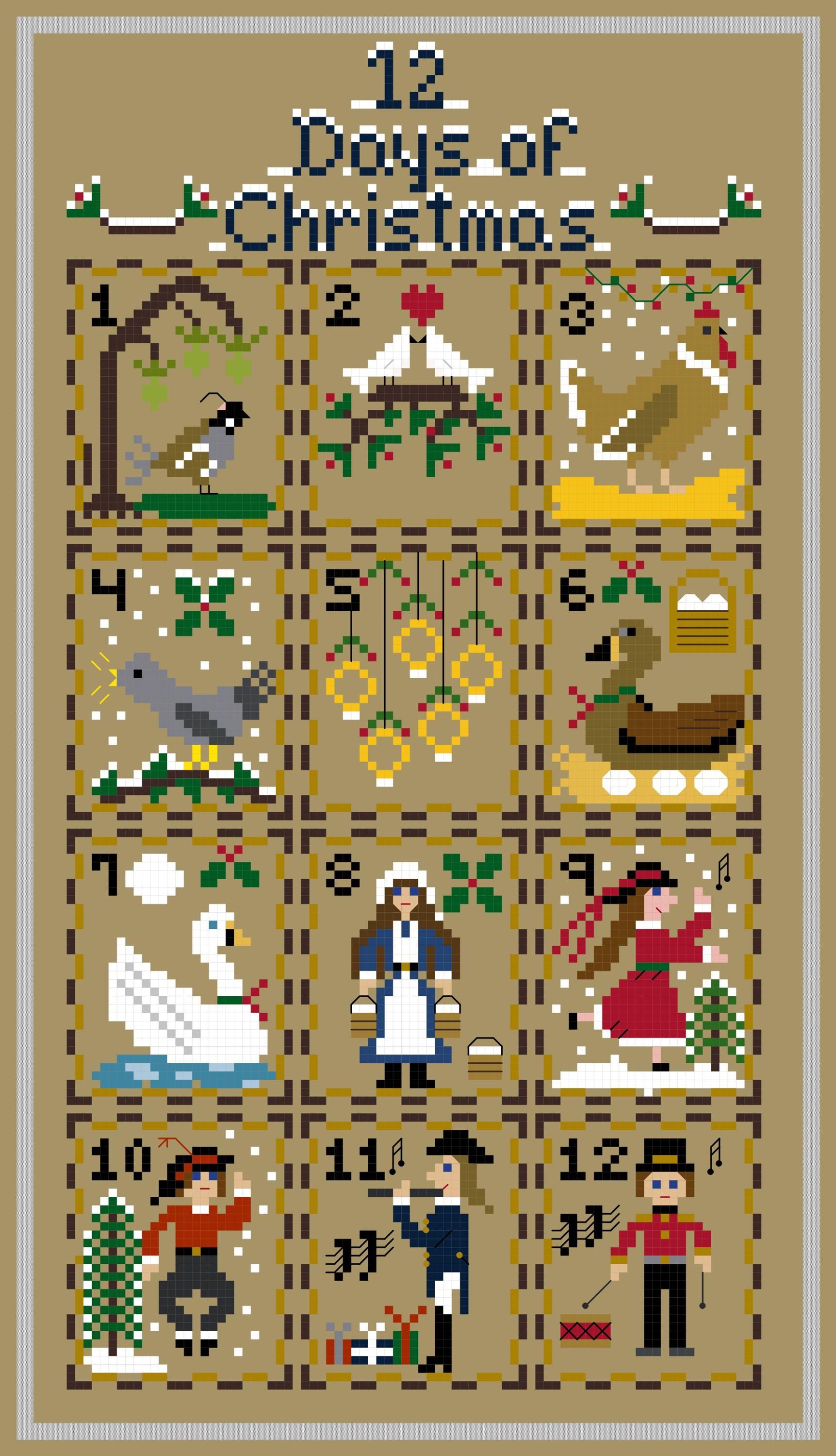 12 Days of Christmas Cross Stitch Pattern (PDF) - Etsy