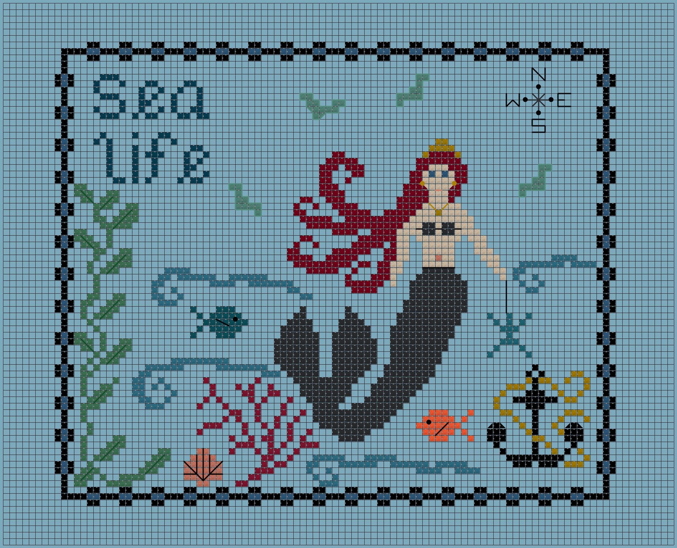 Mermaid Sea Life Cross Stitch Pattern (PDF) - Etsy