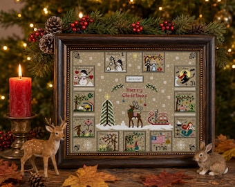 Christmas Calendar Cross Stitch Pattern, 12 Months of the Year (PDF)