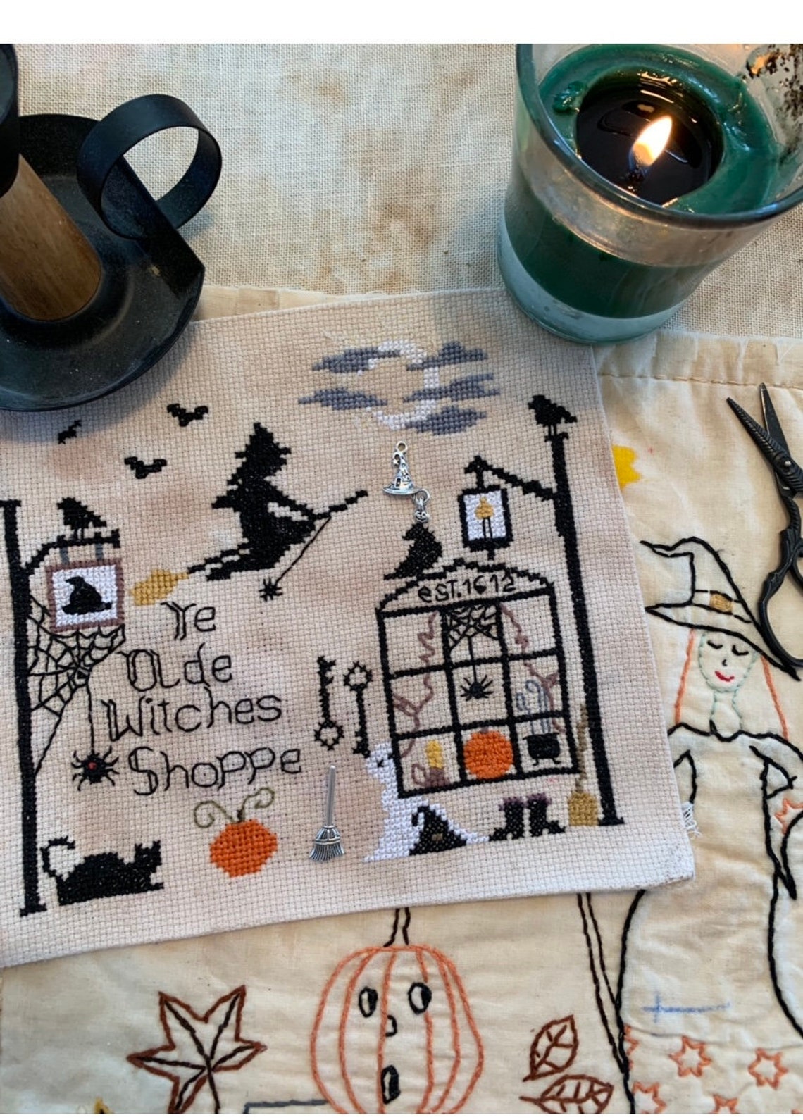 PATTERN Halloween Cross Stitch Pattern Primitive Cross Etsy