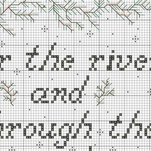 PDF, Over the River and through the Woods, Poem by Lydia Maria Child in 1844, Sampler pattern, Cross Stitch, Christmas, PDF, Deer and Snow image 5