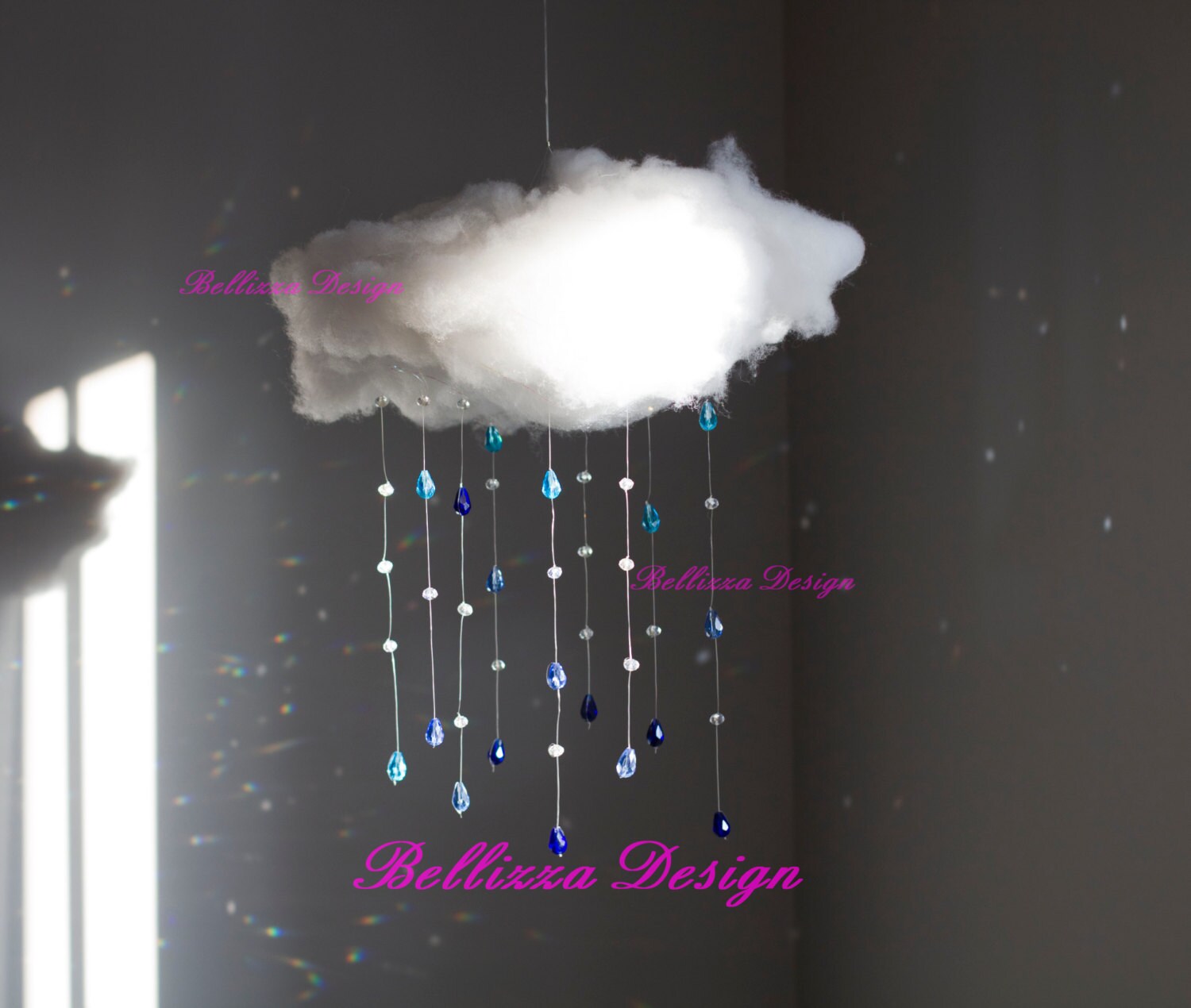 Shower me with Lovecloudrain dropscrystalsblue crystal Etsy