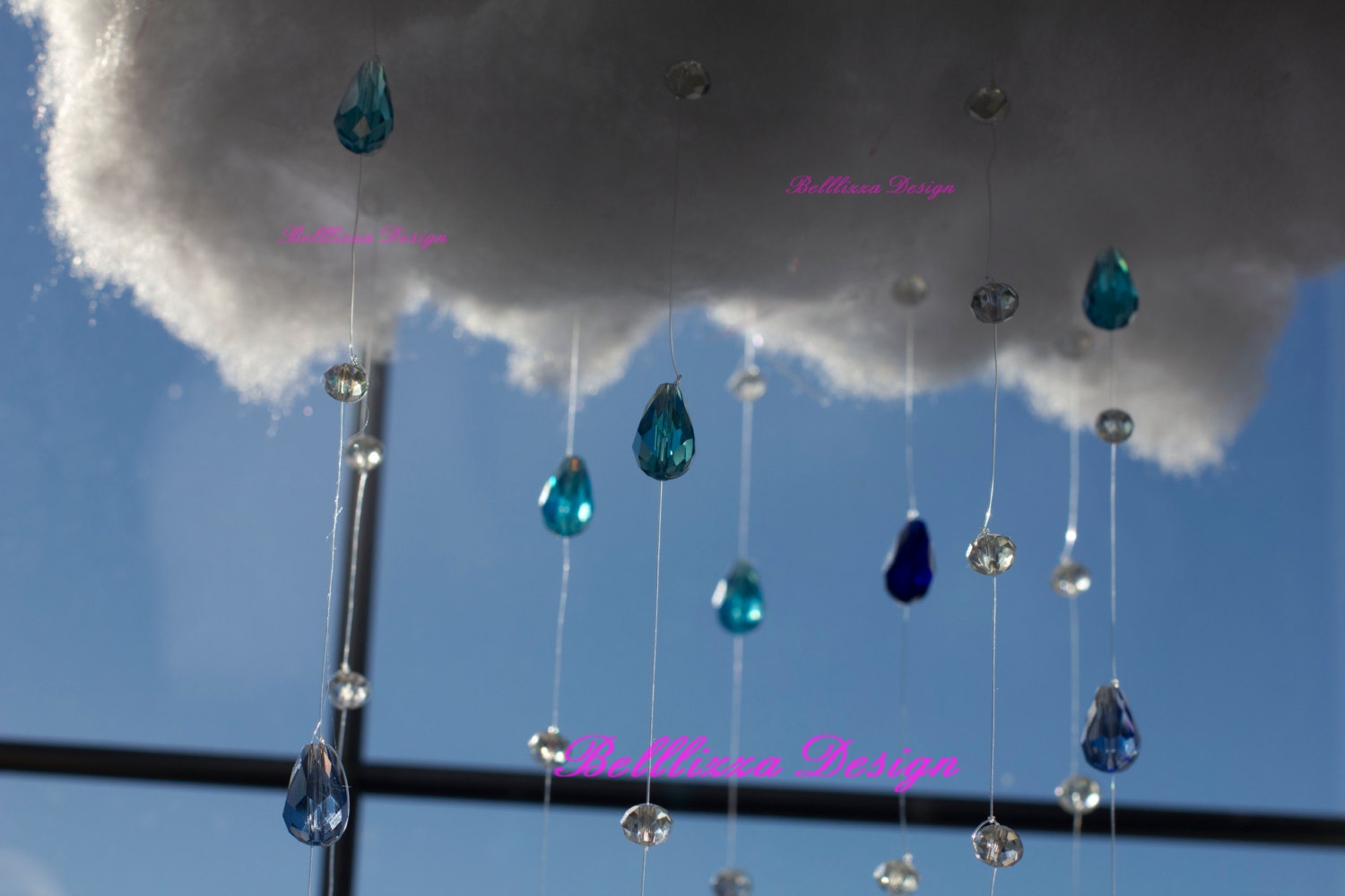 Shower me with Lovecloudrain dropscrystalsblue crystal Etsy