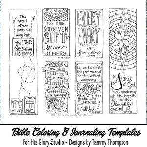 Gifts #19 - Bible Journaling, Black and White, PDF, Sketches, Bookmarks ...