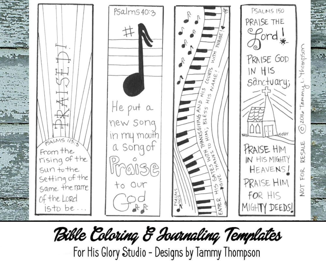 Praise &amp; Worship #2 - Bible Journaling, Black and White, PDF, 4 ...