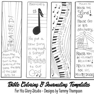Lobpreis & Anbetung #2 - Bibeljournal, schwarz-weiß, PDF, 4 Skizzen, Lesezeichen, Ausmalen, Bibelverse, Musik, Lied