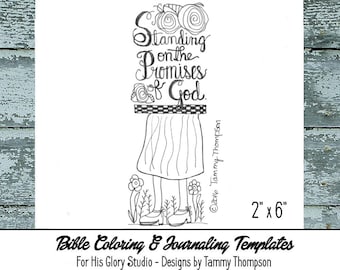 Standing On the Promises of God - bible journaling, bible coloring, bible verse, printable, instant download, coloring page, handdrawn