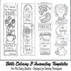 His Way is Perfect  - #26 - bible journaling template, black and white, PDF, bookmarks, coloring, bible verses, journaling, margin templates