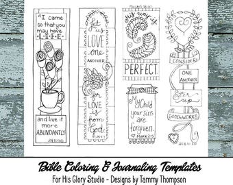 His Way is Perfect  - #26 - bible journaling template, black and white, PDF, bookmarks, coloring, bible verses, journaling, margin templates