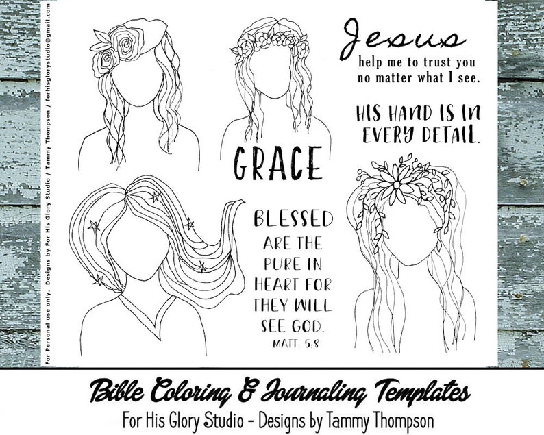Bible Journaling Ladies / Women One #29 - Bible Journaling, Black ...