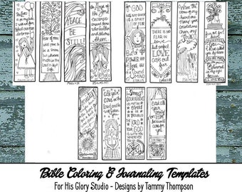 Anxiety & Fear BUNDLE #1, #2 and #3 - 25% OFF - bible journaling, black and white, sketches, bookmarks, coloring, bible verses, journaling