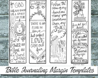 Anxiety & Fear #2 - bible journaling, black and white, PDF, sketches, bookmarks, coloring, bible verses, journaling