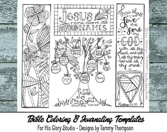 Name Above All Names  #10 - bible journaling, black and white, PDF, sketches, bookmarks, coloring, bible verses, journaling
