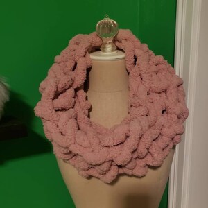 Blush arm-knit infinity scarf