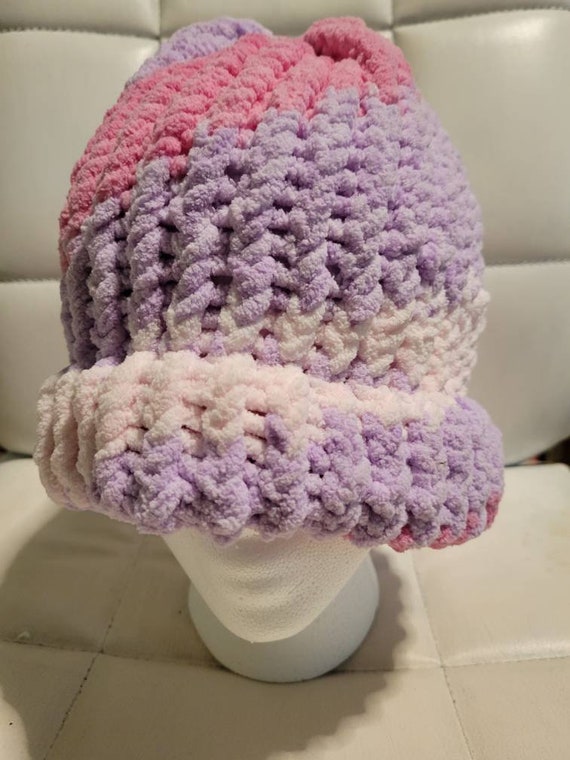 Ultra Soft, Hand Knit Multicolored Beanie - Etsy