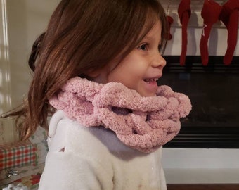 Kids pink infinity scarf