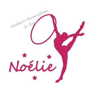Applicazione termoadesiva personalizzata per ginnastica ritmica in tessuto flessibile glitterato o velluto