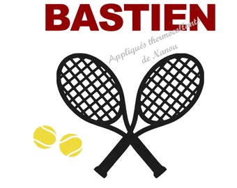 Appliqué thermocollant tennis personnalisé raquette et prénom