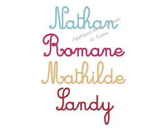 Personalized iron-on applique first name writing 1