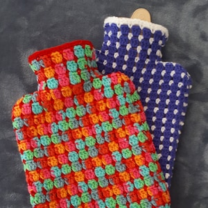 Box Stitch Hot Water Bottle Cover (Crochet Pattern - US and UK terminology)