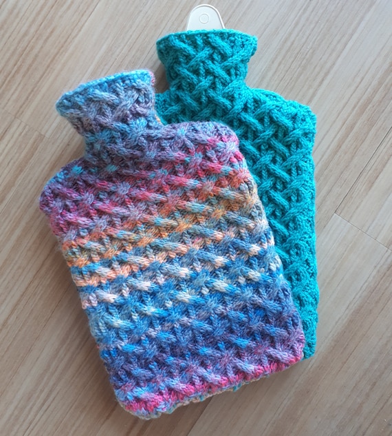 Entwined Hot Water Bottle Cover Knitting Pattern Etsy
