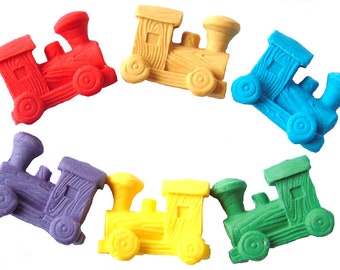 Set 6 Novelty Edible Trains Cupcake Topper Decorations