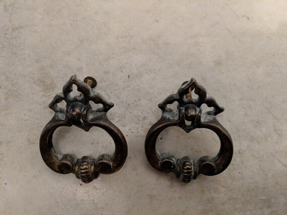 Antique Brass Drawer Knob Shabby Castle Chic Antique Furniture Etsy
