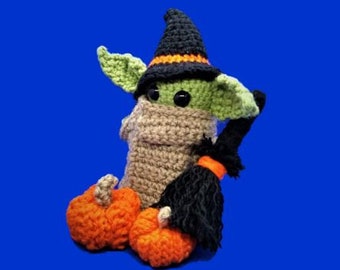 Green Alien Child Amigurumi Crochet Pattern - Witch