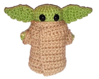 Grünes Alien Kind Amigurumi Häkelanleitung