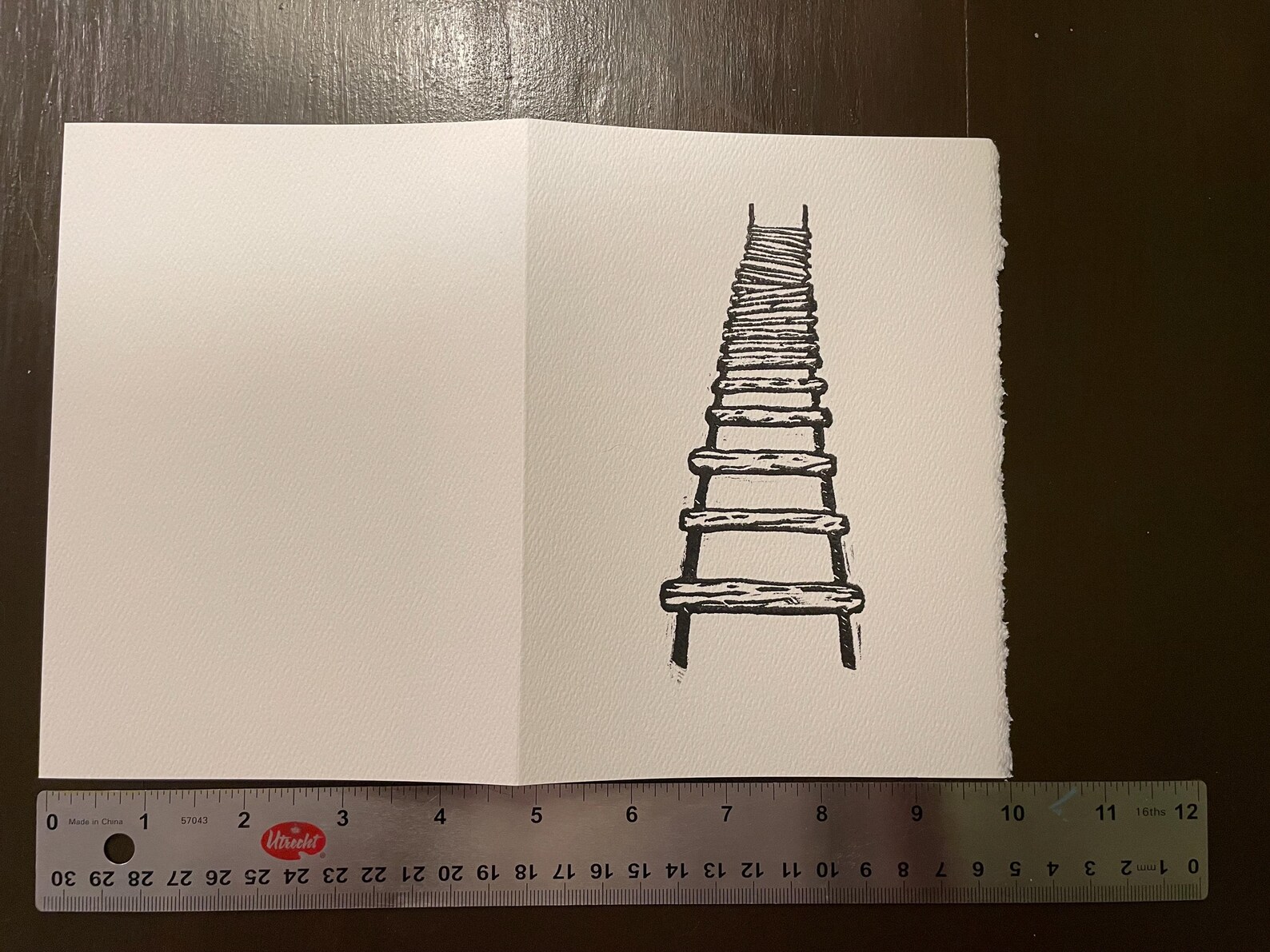 Upcycled Block Printed Greeting Cards - Notch Trail Badlands National ...