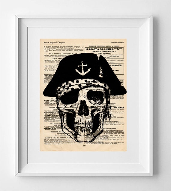 PIRATE CORSAIR. Printed drawing on original page of the English publication Sell's National Directory and british exporter of 1949.