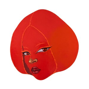 Mars Planet Oil Painting: Contemporary Pop Art Space Portrait on Wood Panel - 65cm.
