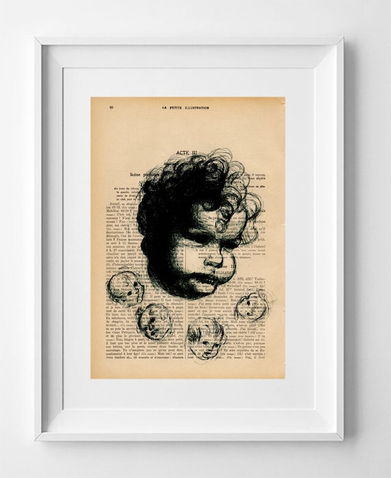 Vintage French Magazine Upcycled Art Print: 1920s Classic Drawing on La Petite Illustration Page 28x19cm