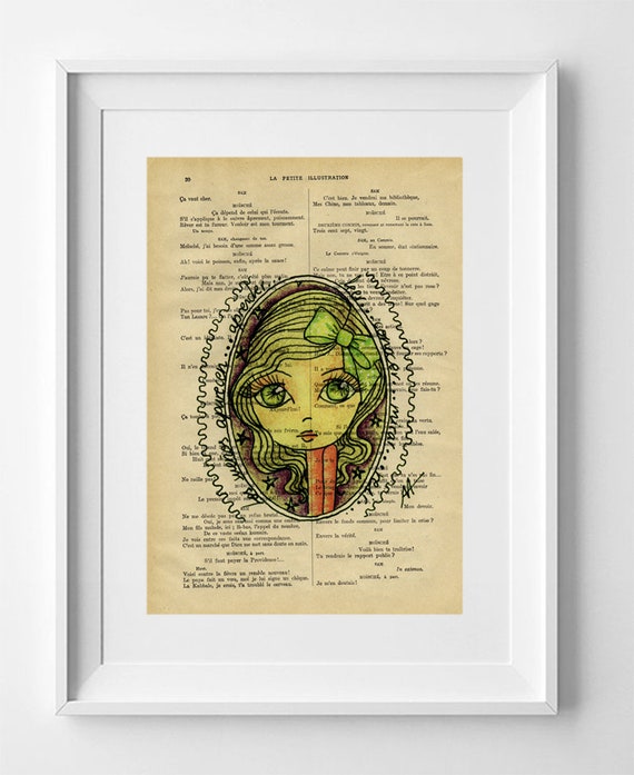 Dreams: Vintage French Illustration Print on Recycled 1920s La Petite Illustration Page 28x19cm.