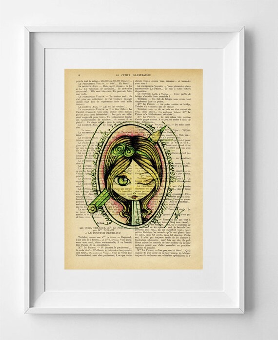 Vintage French Illustration Print: 1920 La Petite Illustration Page with Original Drawing Overlay 28x19cm.