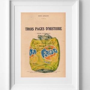 Vintage 1920 Franse Fanta Lemon-print op originele La Petite-illustratiepagina - Retro drankkunst 28x19cm.