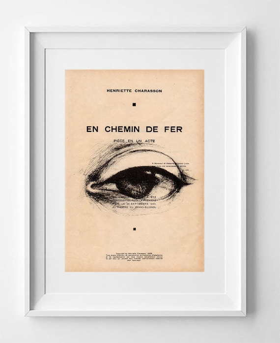 Vintage French Illustration Print: Eye Drawing on Recycled 1920s La Petite Illustration Page - 28x19cm.