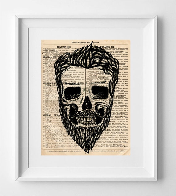 BLACK SKULL. Printed drawing on original page of the English publication Sell's National Directory and british exporter of 1949