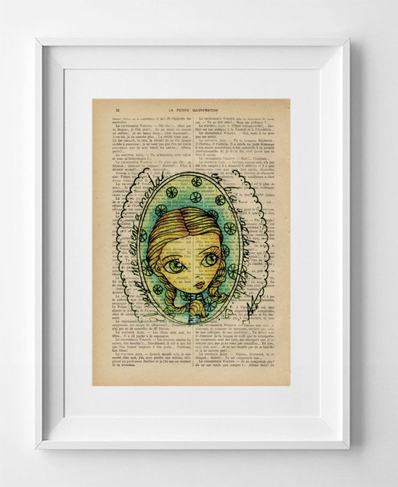 Vintage French Magazine Page: 1920 La Petite Illustration Charming Grandfather Drawing 28x19cm