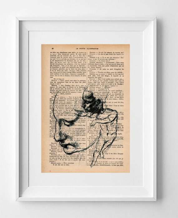 Classic Face and Figure Drawing: 1920 French La Petite Illustration Print on Recycled Page 28x19cm.