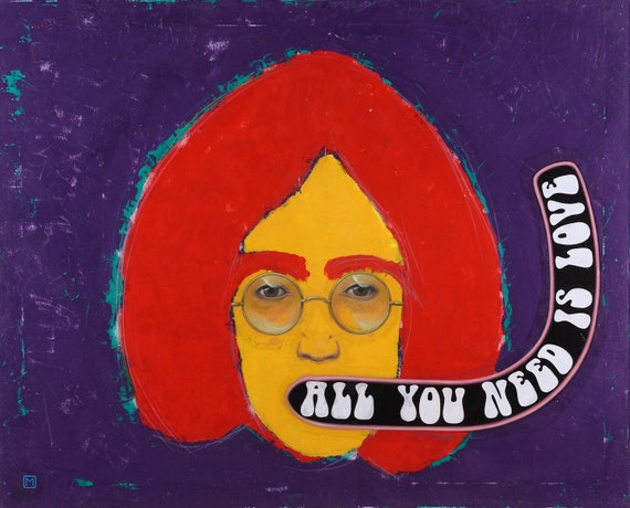 JOHN LENNON, Oil painting on canvas, Pop Art, The Beatles, British music bands art, Contemporary art, Fine art, Lowbrow, streetart