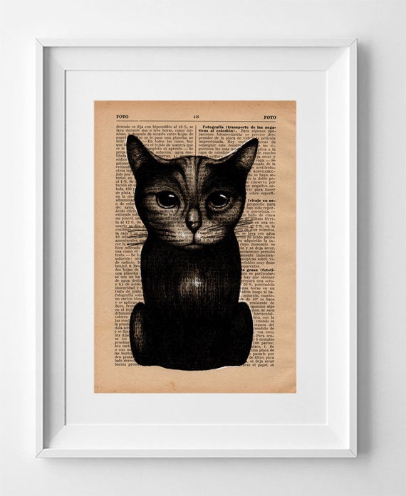 Cat nº 7. Printed drawing on original page of the "Modern Industrial Encyclopedia" from the 1930s