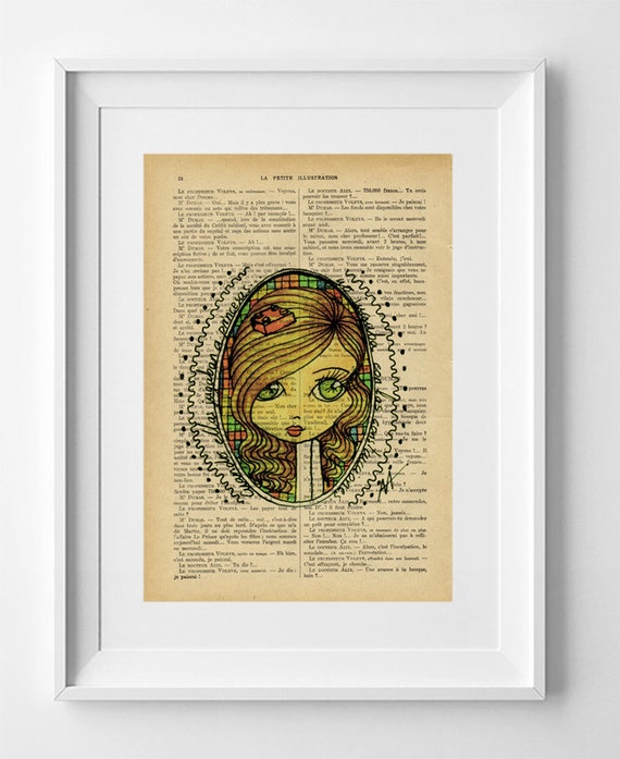 Vintage French Illustration Print: 'My Games' on Recycled 1920s La Petite Illustration Page 28x19cm.