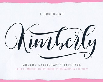 Kimberly Script | Modern Calligraphy Font - Wedding Font Download - Digital Font Download