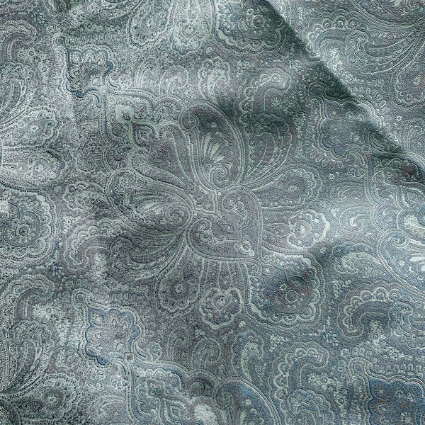 Periwinkle and Silver Blue Reversible Damask Fabric