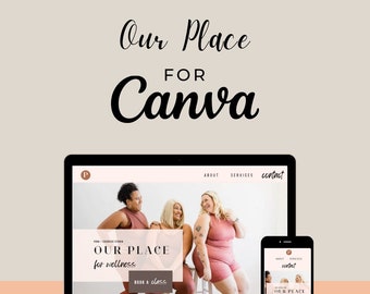 Plantilla de sitio web Our Place canva, plantilla canva, sitio web canva, plantilla de fitness, plantilla de gimnasio, sitio web para pequeñas empresas, rosa, moderno