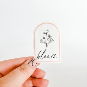 Bloom Arch Sticker, waterproof sticker, arch sticker, floral sticker, calligraphy, water bottle sticker, stickers for girls, modern sticker
