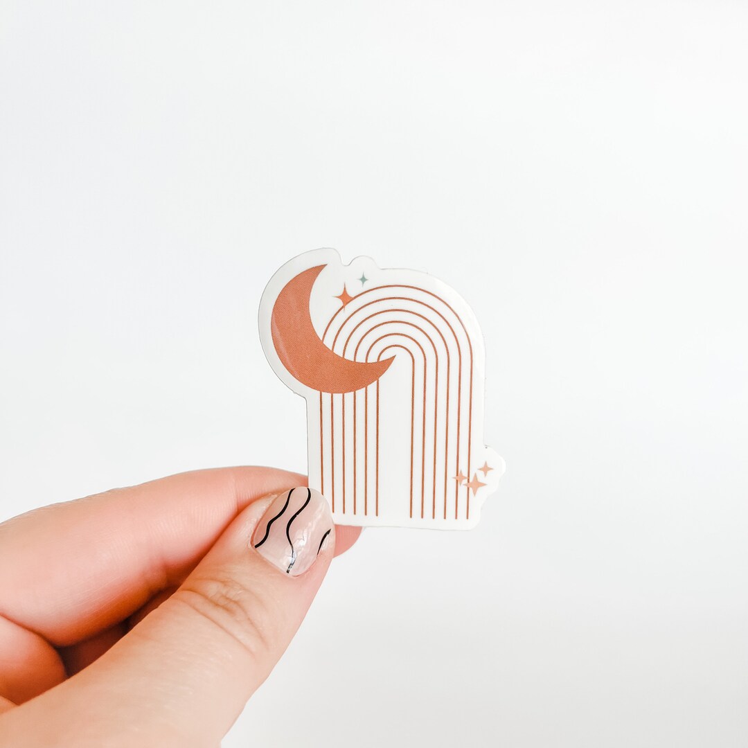 Crescent Sticker Crescent Rainbow Sticker - Etsy