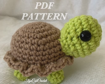 PDF Digital Pattern! Crochet Amigurumi Diego Turtle Reptile Pattern  Kawaii Cute Adorable Plushies Stuffies Gifts For Pets Animals Lovers