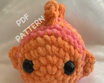 PDF Digital Pattern! Crochet Amigurumi Luca Fish Fishie Goldfish Pattern Kawaii Cute Adorable Plushies Stuffies Gifts For Pet Animals Lovers